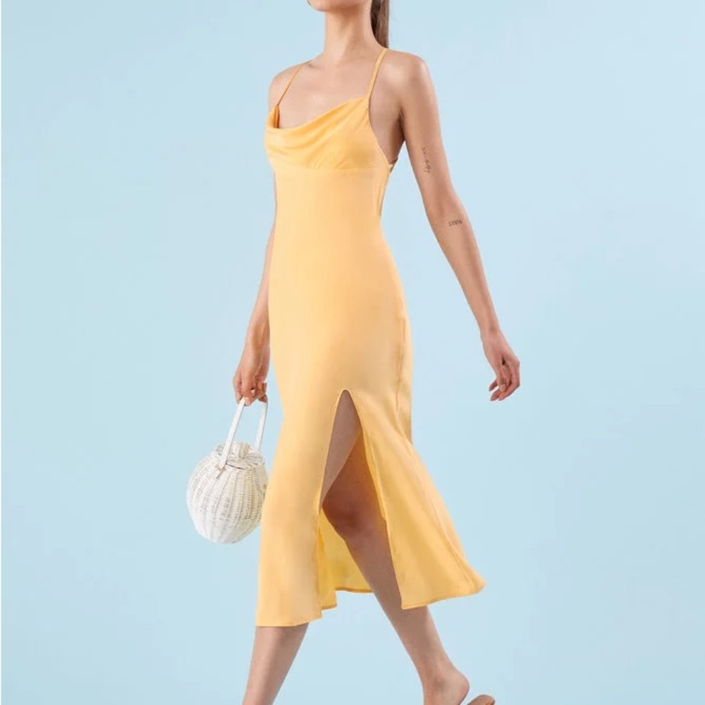 Reformation 100% Silk Opal Backless Midi Dress NWT